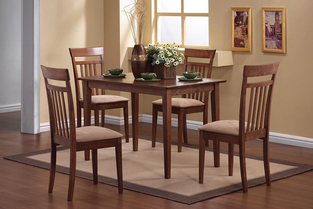 G150430 Casual Chestnut Five Piece Dining Set