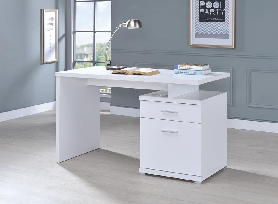 G800110 Contemporary White Executive Desk