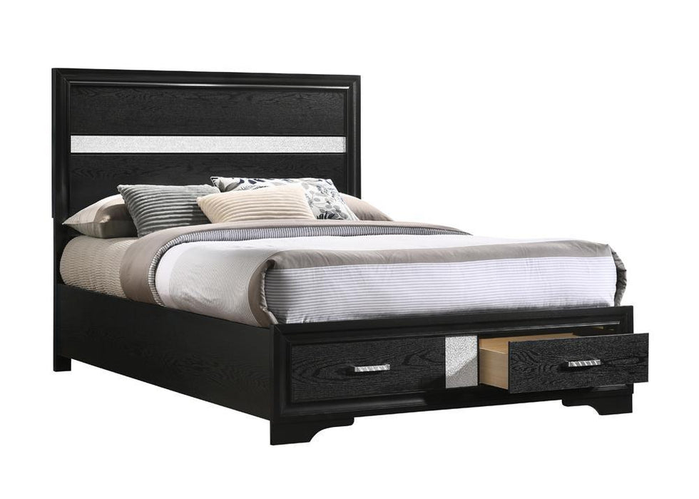 Miranda Full & Twin Storage Bed Black