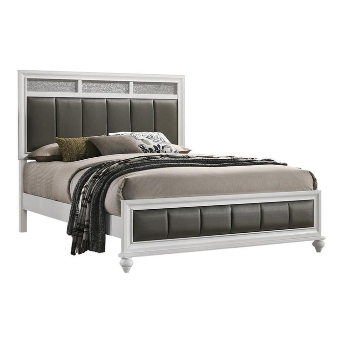 Barzini California King Upholstered Panel Bed White