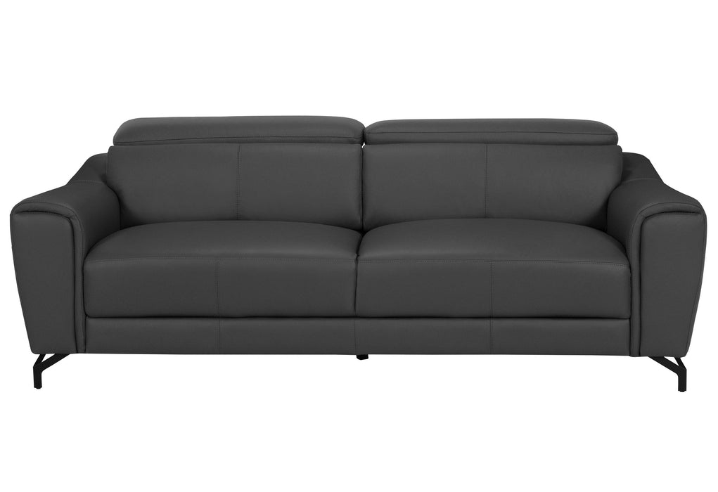 U6008 DARK GREY LEATHER SOFA image