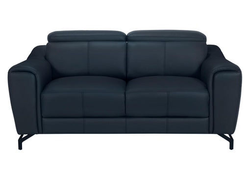 U6008 NAVY BLUE LEATHER LOVESEAT image