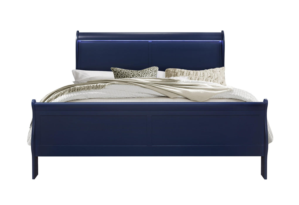 CHARLIE BLUE KING BED AND NIGHTSTAND