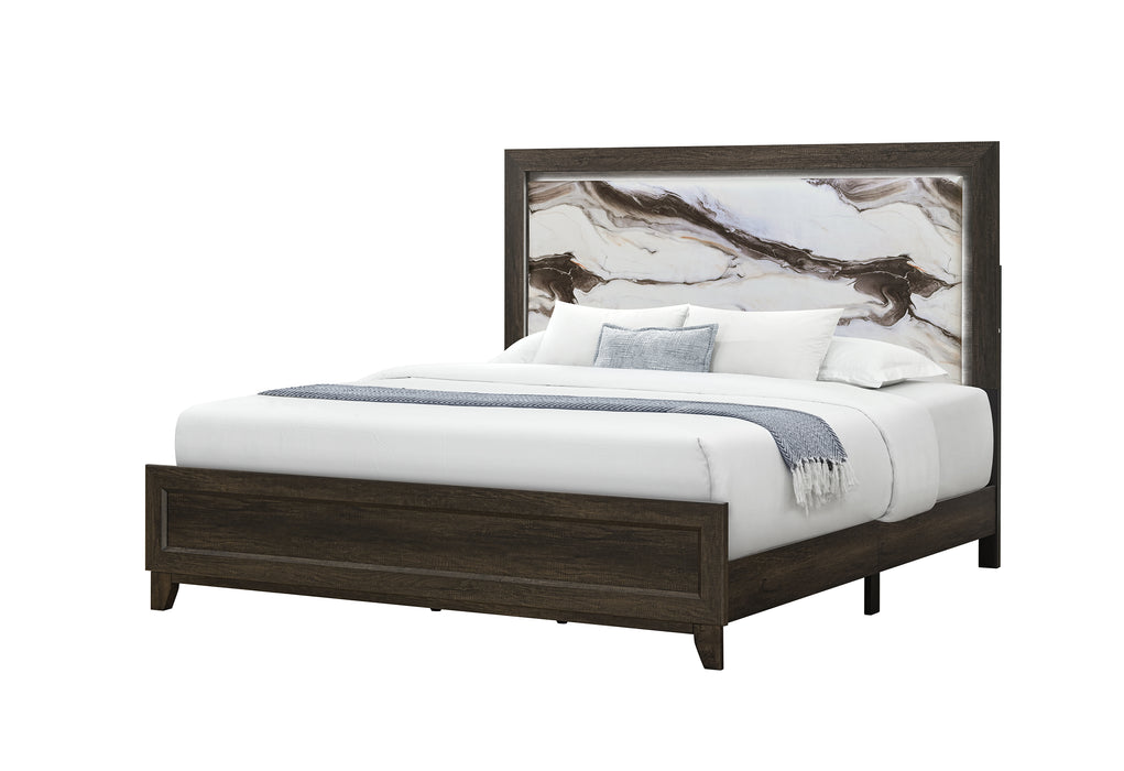 HARMONY BROWN TWIN BED WITH LED
