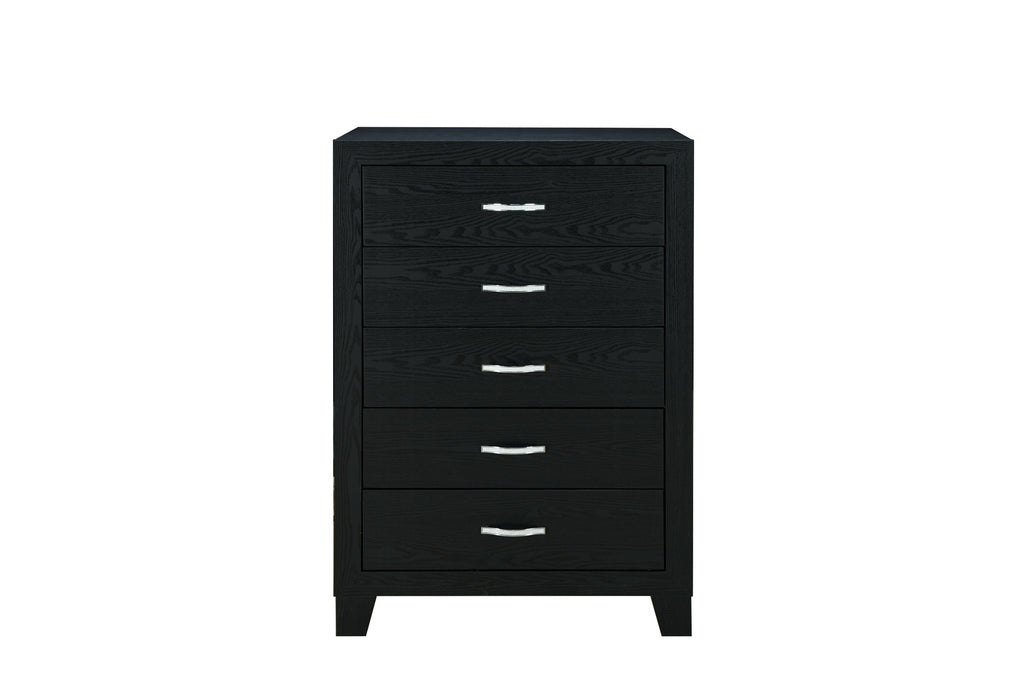 REID BLACK QUEEN BED DRESSER MIRROR NIGHTSTAND