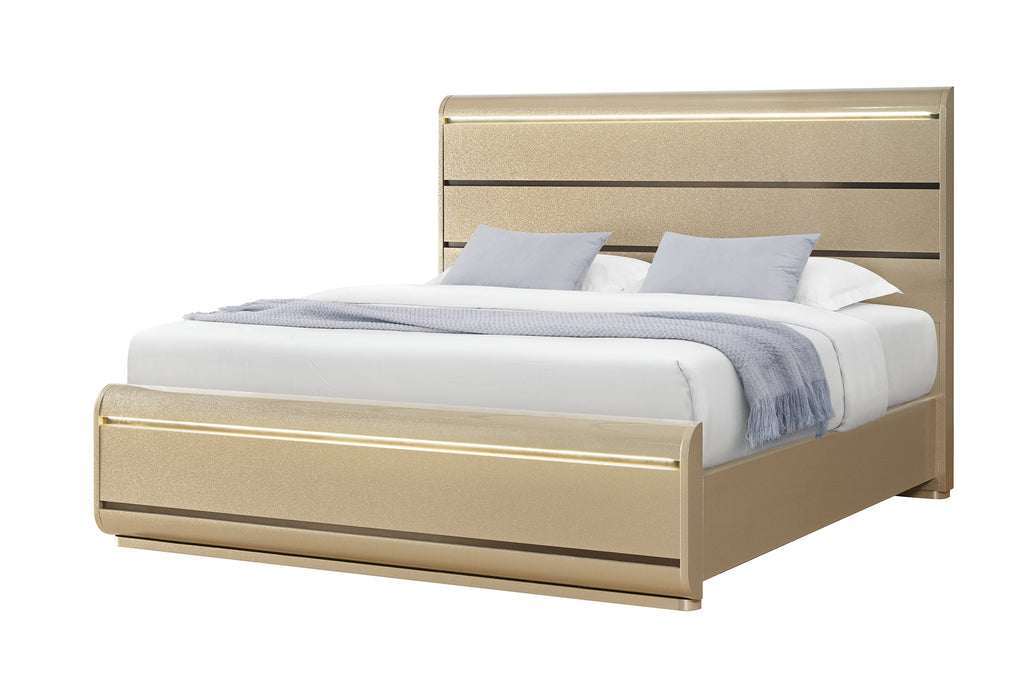GENESIS GOLD KING BED WITH LED