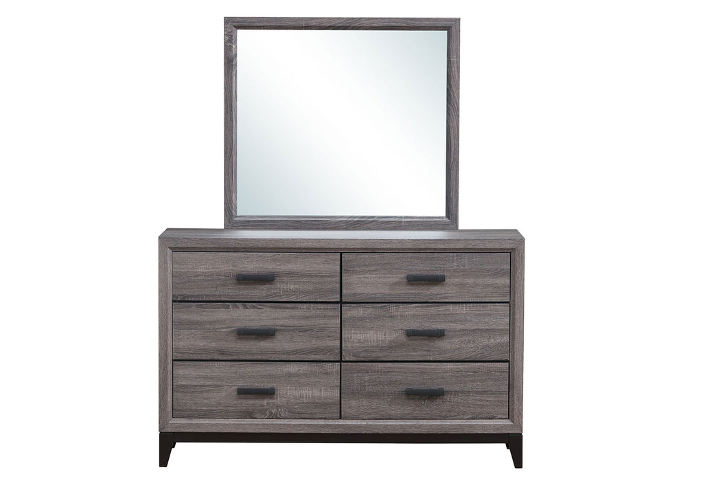 KATE GREY QUEEN BED, DRESSER, MIRROR, CHEST AND 2 NIGHTSTANDS