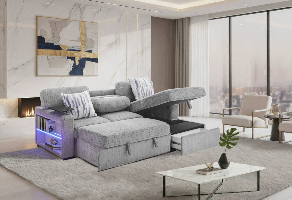 U0214 GREY SOFA BED