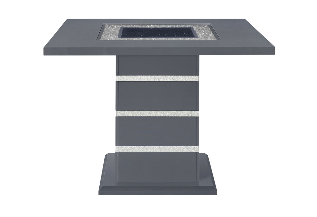 MONACO DARK GREY BAR TABLE AND 8 MONACO DARK GREY BAR STOOLS