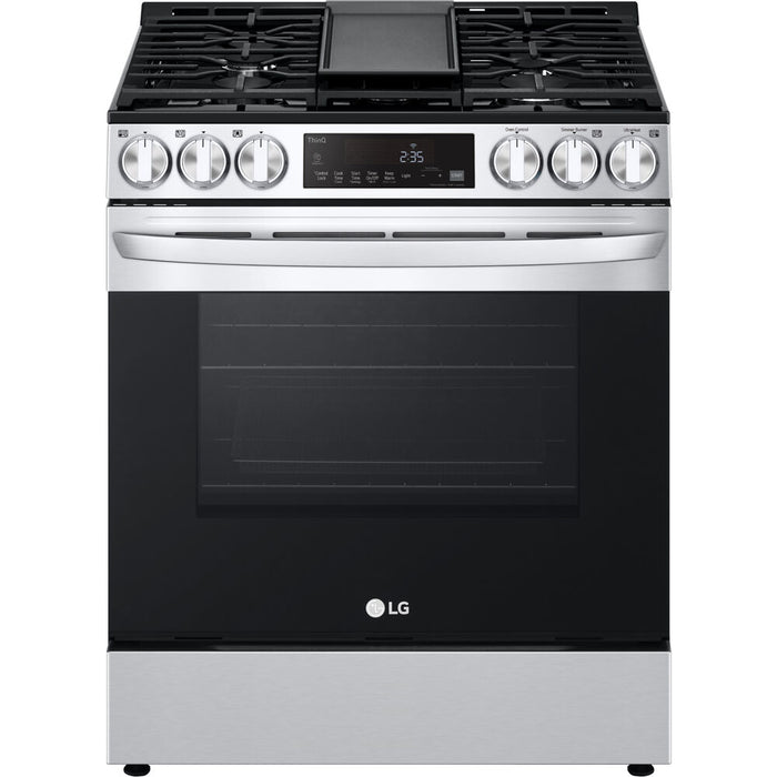 5.8 CF Gas Single Oven Slide-In Range, Air Fry, Fan Convection, ThinQ - LSGL5833F