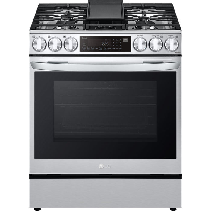 6.3 CF Gas Single Oven Slide-In Range, Instaview, Air Fry, ProBake,ThinQ - LSGL6335F
